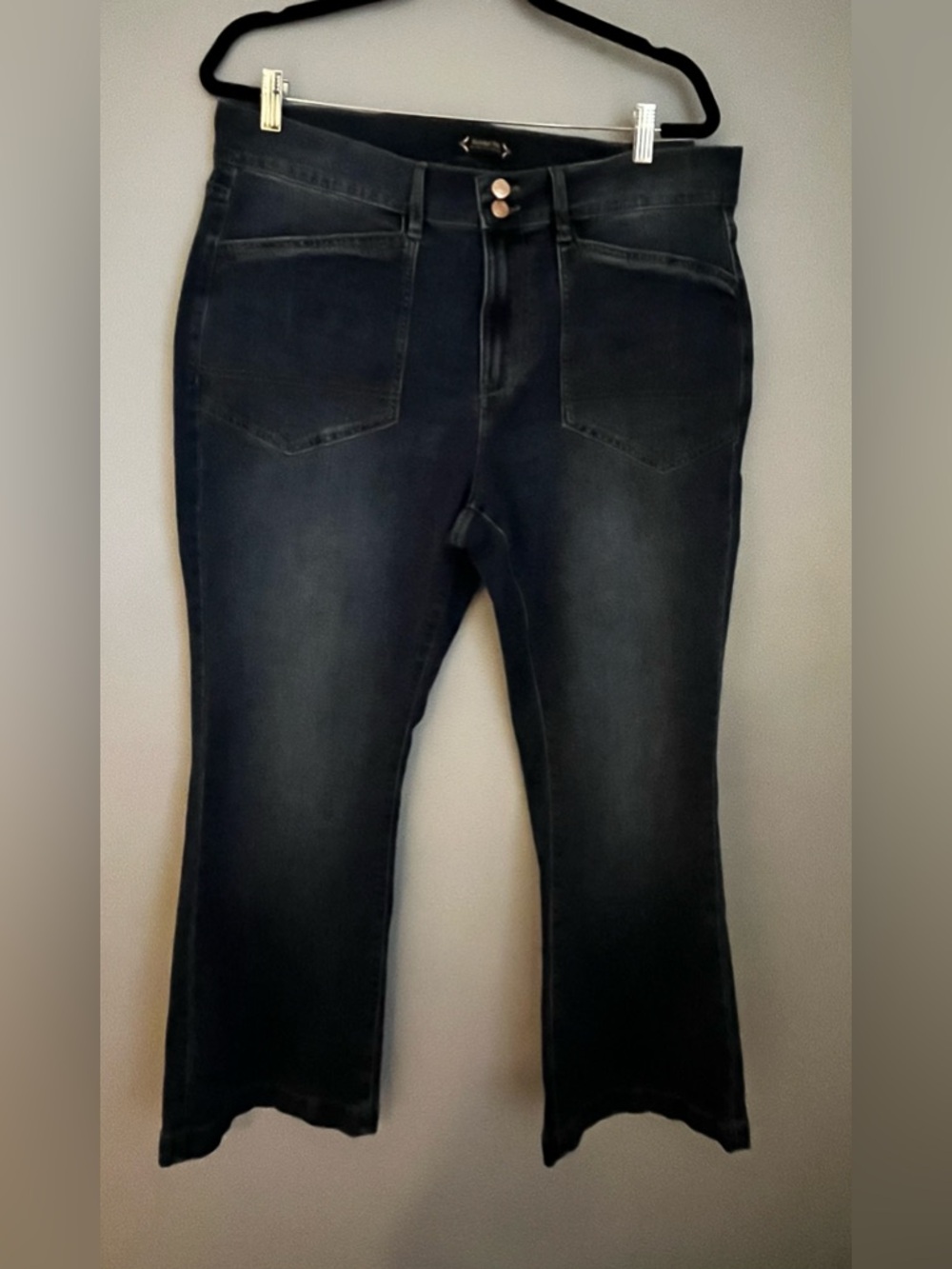 Nanette Lepore Women's High Rise Bootcut Denim Jeans Dark Blue SZ 16W Curvy